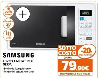 Expert Ge73a superficie piana microonde combinato 20 l 750 w bianco offerta