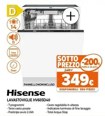 Expert Hv60340 lavastoviglie a scomparsa totale 14 coperti offerta