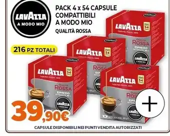 Expert Pack 4 x 54 capsule compatibili a modo mio offerta