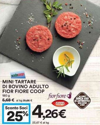 Coop MIni Tartare Di Bovino Adulto Fior Fiore Coop 180 g offerta