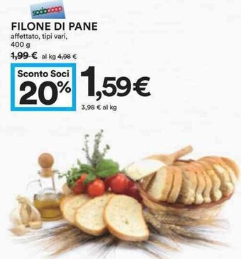 Coop Filone di Pane 400 g offerta