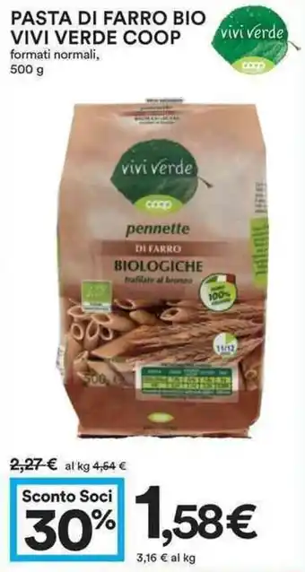 Coop Pasta di Farro Bio Vivi Verde Coop 500 g offerta