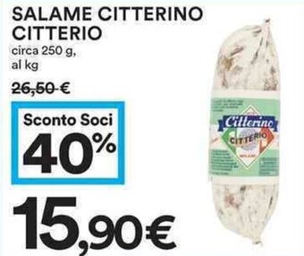 Coop Salame Citterino Citterio Circa 250 g offerta