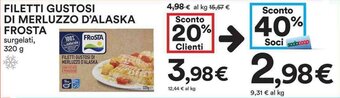 Coop Filetti Gustosi Di Merluzzo D'Alaska Frosta Surgelati, 320 g offerta