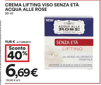 Coop Crema Lifting Viso Senza Età Acqua Alle Rose 50ml offerta