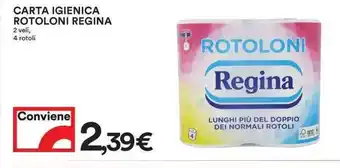 Coop Carta Igienica Rotoloni Regina 2 veli, 4 rotoli offerta