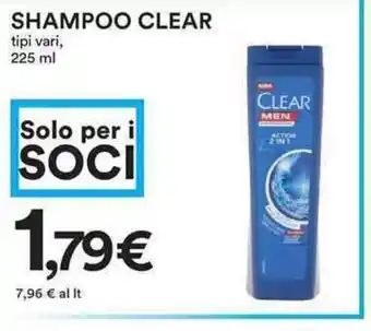 Coop Clear Shampoo tipi vari, 225 ml offerta