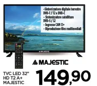 Tvc led 32'' hd t2 a+