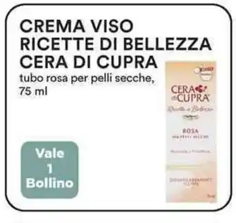 Coop Crema Viso Ricette Di Bellezza Cera Di Cupra tubo rosa per pelli secche, 75 ml offerta