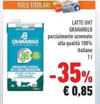 Conad City Latte UHT Granarolo parzialmente scremalo alta qualità 100% italiano 1L offerta