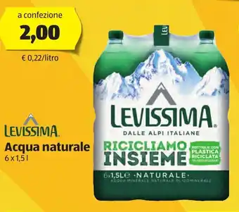 ALDI Levissima Acqua naturale 6 x 1,5l offerta