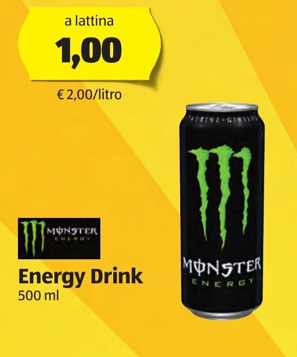 Monster Energy Drink 500ml offerta di ALDI
