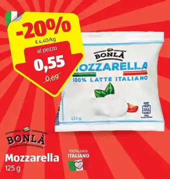 ALDI Bonlà Mozzarella 125g offerta