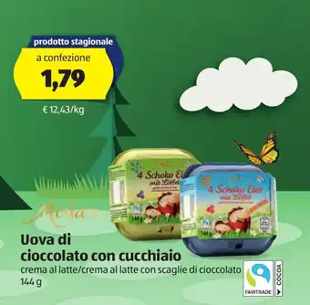 ALDI Monarc Uova di cioccolato con cucchiaio 144g offerta