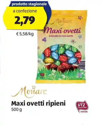 ALDI Monarc Maxi ovetti ripieni 500g offerta