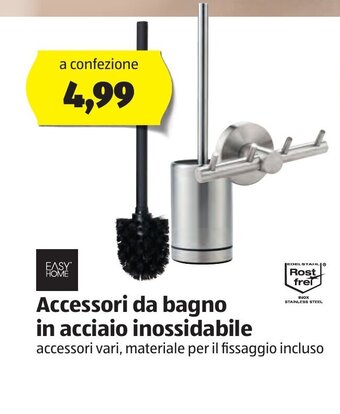 ALDI Easy Home Accessori da bagno in acciaio inossidabile offerta