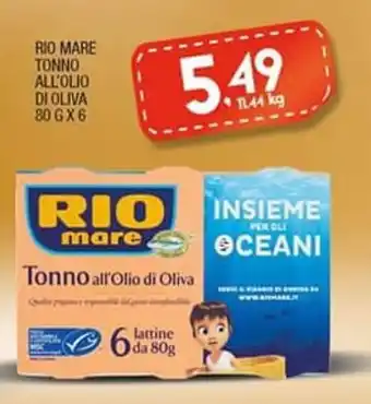 Rio Mare Tonno All'Olio di Oliva 80g x 6