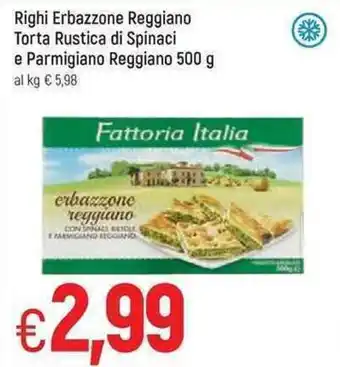 Famila Righi Erbazzone Reggiano Torta Rustica di Spinaci e Parmigiano Reggiano 500g offerta
