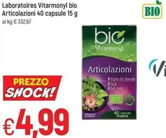 Famila Laboratoires Vitarmonyl bio Articolazioni 40 capsule 15g offerta