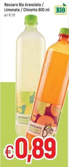 Famila Recoaro Bio Aranciata / Limonata / Chinotto 800 ml offerta