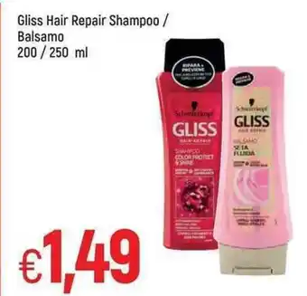 Famila Gliss Hair Repair Shampoo / Balsamo 200/250ml offerta