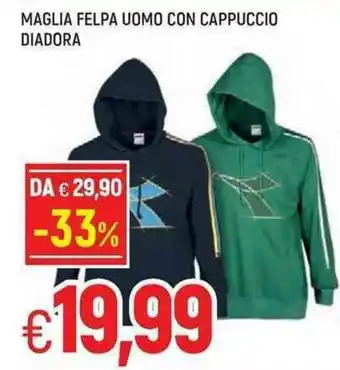 Famila Maglia Felpa Uomo Con Cappuccio Diadora offerta