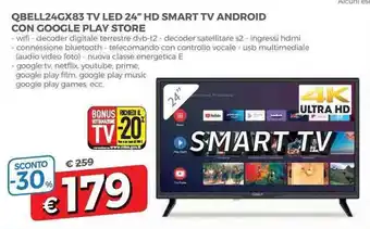 Famila Qbell24GX83 TV LED 24" HD Smart TV Android con Google Play Store offerta