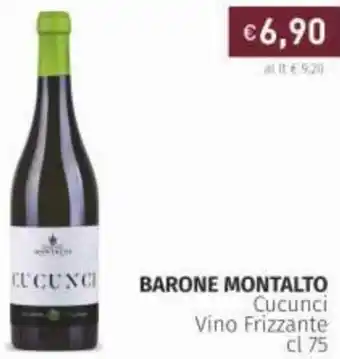 Prezzemolo e Vitale Barone Montalto Cucunci Vino Frizzante 75cl offerta