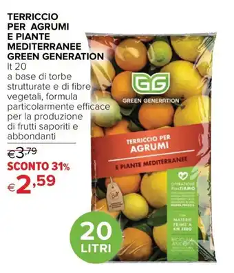 Green Generation Terriccio per Agrumi e Piante Mediterranee 20lt