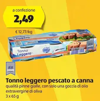ALDI Almare Tonno leggero pescato a canna 3x65g offerta