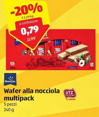 Buon Ora Wafer Alla Nocciola Multipack 5 pezzi 240 g