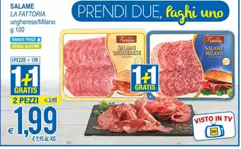 MD Discount La Fattoria Salame Milano Senza Glutine 100 G(ml) offerta