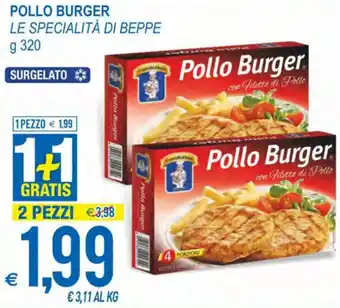 MD Discount Le Specialità di Beppe Pollo Burger Con Filetto Di Pollo 320 G(ml) offerta