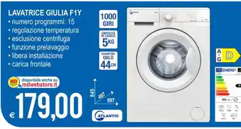 MD Discount Atlantic Lavatrice Giulia F1Y offerta