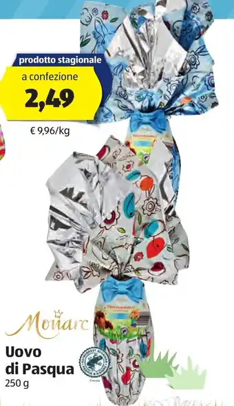 ALDI Monarc Uovo di Pasqua 250g offerta