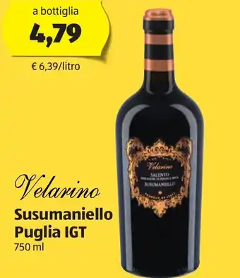 ALDI Velarino Susumaniello Puglia IGT 750ml offerta