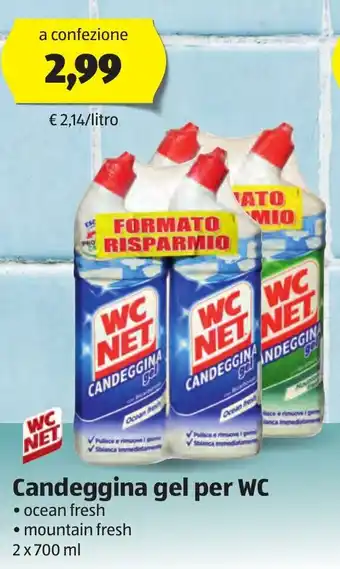 ALDI WC Net Candeggina gel per WC 2x700ml offerta