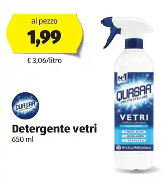 ALDI Quasar Pulito Stellare Detergente vetri 650 ml offerta