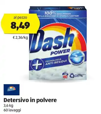 ALDI Dash Detersivo in polvere 3,6 kg 60 lavaggi offerta
