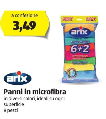 ALDI Arix Panni in microfibra 8 pezzi offerta