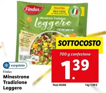 Lidl Findus Minestrone Tradizione Leggero 700 g offerta
