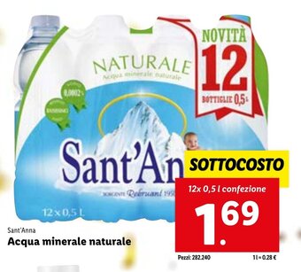 Lidl Sant'Anna Acqua Minerale Naturale offerta