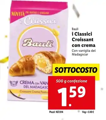 Lidl Bauli i Classici Croissant con crema Con vaniglia del Madagscar 500g offerta