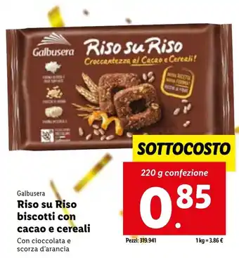 Lidl Galbusera Riso su Riso biscotti con cacao e cereali 220g offerta