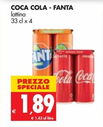 Tigros Coca Cola - Fanta 33cl x 4 offerta