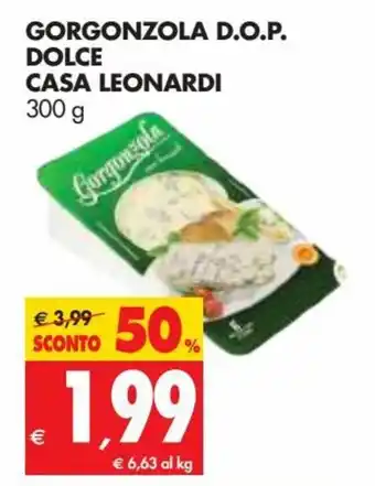 Tigros Casa Leonardi Gorgonzola D.O.P. Dolce 300g offerta