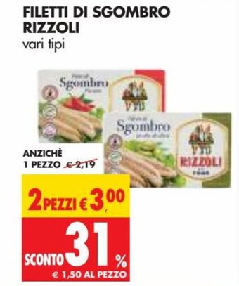 Tigros Rizzoli Filetti di Sgombro offerta