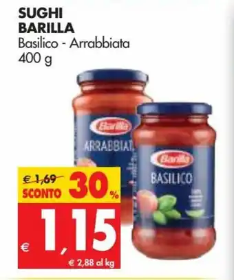 Tigros Barilla Sughi 400g offerta