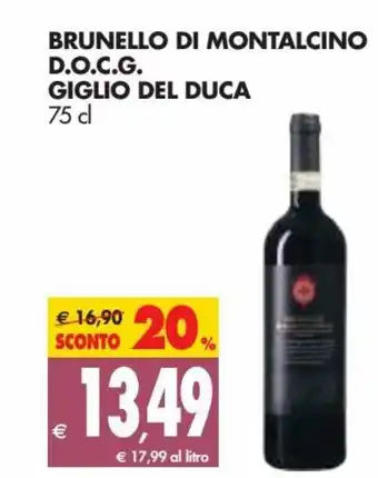 Tigros Giglio Del Duca Brunello di Montalcino D.O.C.G. 75cl offerta