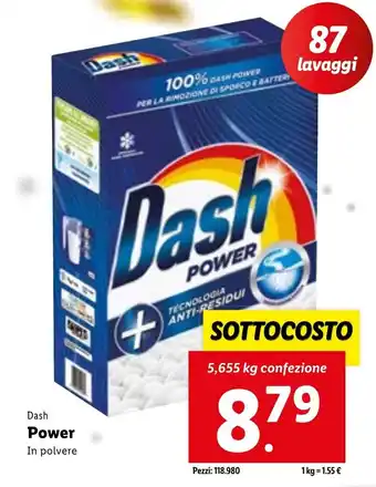 Lidl Dash Power In polvere 5,655 kg offerta